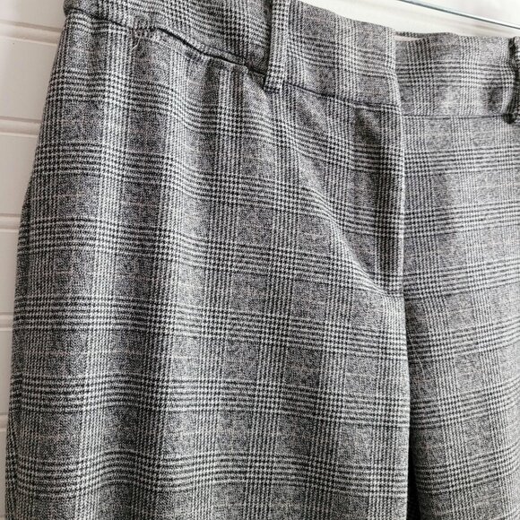 Loft Womens Pants Size 4 Marisa Trousers Black and Cream Glen Check Classic - Picture 2 of 11